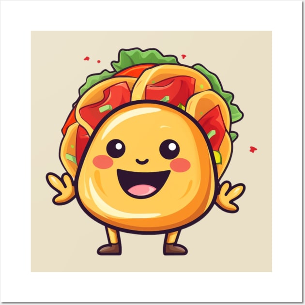 kawaii Taco T-Shirt cute potatofood funny Wall Art by nonagobich